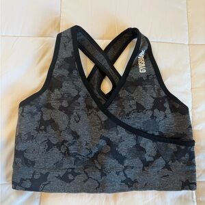 Gymshark Black and Gray Cross-Back Sports Bra